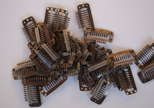 Free shipping 20pieces/lot Brown 9-teeth Large  Hair Clips Wigs  Clip hair extension clips  hair clips 2024 - buy cheap