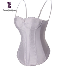 White Transparent Spaghetti Straps Body Shapewear Corset Women Sexy Lingerie Lace Up Bridal Bustier With Adjustable 862# 2024 - buy cheap