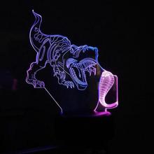 Dinosaur Cobra 3d Visual Night Light Creative 7 Color Touch Charging Led Solid Gift Usb Led Light Powerbank Usb Led Kids Lamp 2024 - buy cheap
