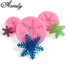 Aomily S/M/L Round Silicone Snowflake Mold Cake Fondant Candy Mould DIY Cookies Chocolate Molds Kitchen Baking Tools Bakeware 2024 - buy cheap