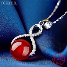 Ожерелье с подвеской из бисера 10 мм, ювелирные изделия из серебра 925 пробы, женское очаровательное круглое ожерелье, модное высококачественное 2024 - купить недорого
