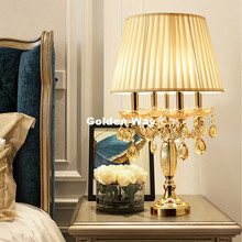 Бесплатная доставка 4 arms D40cm H68cm роскошная хрустальная настольная лампа Европейская прикроватная лампа для спальни европейский домашний декор настольная лампа 2024 - купить недорого