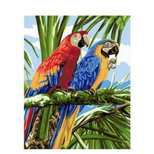 Картина по номерам «сделай сам», Прямая поставка, 40x50 50x65 см, красные и синие попугаи, животные, холст, свадебное украшение, художественное оформление, картина в подарок 2024 - купить недорого