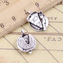 10pcs Charms Slice Of Pie Plate Fork 19x13mm Tibetan Silver Color Pendants Antique Jewelry Making DIY Handmade Craft 2024 - buy cheap