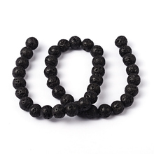 20 Strands Natural Lava Beads Strands Black Round For DIY Jewelry Accessories Making Necklaces Bracelets Handicrafts Supplies 2024 - buy cheap