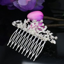 Wholesale Trendy Hairwear Bridal Tiara Rhinestone Crystal Hair Pin Comb Flower Headband Women Wedding Party Jewelry Accessories 2024 - buy cheap