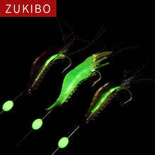 ZUKIBO-SEÑUELOS luminosos de pesca de goma, señuelos de Camarón, 90MM, 8,5G, plantilla de plegable suave, Wobbler, equipo de pesca de camarones 2024 - compra barato
