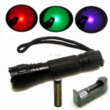 501B Green/Red/Blue/UV LED Light 300 Lumen XPE Lanterna Mini Torch For Outdoor Hunting Flashlight+4000mah battery+charger 2024 - buy cheap