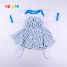 Keiumi luz azul adorável bebê menina boneca vestido terno para 19 Polegada reborn boneca com coração bonito para crianças boneca coleção 2024 - compre barato