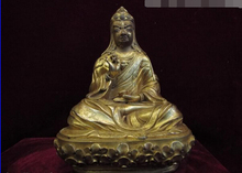 fast shipping USPS to USA S3588 8 Tibet Lhasa Red Copper Bronze 24K Gold Gilt Padmasambhava master Buddha Statue 2024 - buy cheap