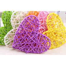 Sepak Takraw-Diadema de ratán con forma de corazón, Decoración de cumpleaños para casa, jardín, fiesta de boda, bricolaje, 17 CM 2024 - compra barato