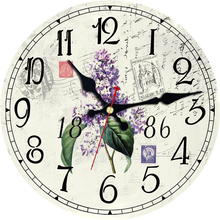 Shabby Chic Flower Round Design Clock Silent Home Cafe Office Bar Kitchen Saat Decor Art Large Vintage Wall Clock horloge murale 2024 - buy cheap