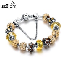 Szelam 2019 European Gold Charm Bracelets & Bangles Diy Crystal Beads Bracelets For Women Pulseras SBR160157 2024 - buy cheap