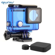 Qiuniu-capa protetora de gopro, à prova d'água, padrão subaquático, transparente, azul, proteção para câmera gopro hero 4 3 + 3 2024 - compre barato