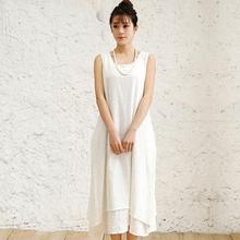 2017 New Style Summer Dress Boho Cotton Linen Original Girl Sleeveless Long Literature Cascading Ruffle White Vestido 2024 - buy cheap