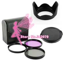 new 55mm UV+CPL+FLD Lens Filter + lens cap + len hood for canon for nikon for pentax for sony camera 2024 - buy cheap