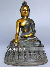 Fast shipping Rare Old Collectable Tibet Pure bronze Buddhism Buddha Sakyamuni Buddha Statue 2024 - buy cheap