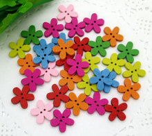 100Pcs Mixed Wood Flower Sewing Buttons For Kids Clothes Scrapbooking Decorative Wooden Botones Needlework DIY Accessories 2024 - buy cheap