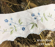 1yrd/lot Width:10cm Colored cotton blue flower lace trims for garment Embroidered lace, Scrapbooking DIY accessories(ss-596) 2024 - buy cheap