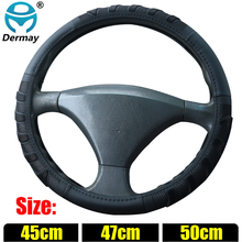 Size 45cm 47cm 50cm Black Steering Wheel Cover faux Leather Massage Design for Car SUV Bus Truck Scania Boat Steering Wheel 2024 - buy cheap