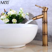 Bathroom Bamboo Sink Faucet Antique Bronze Finished Hot and Cold Water Mixer Crane Bathroom Tall Sink Tap ML7408T 2024 - buy cheap