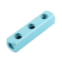 Air Compressor 1/4BSP Thread 3 Way 6 Ports Hose Manifold Block Splitter Blue 2024 - buy cheap