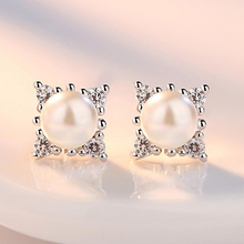 Small 5mm Pearl Stud Earrings Shiny Tiny Zirconia  Earrings Fashion Wedding Party Jewelry Accessories Gift for Women Girl 2024 - buy cheap