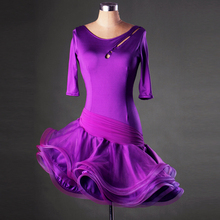 2018 novo estilo traje de dança latina elastano vestido de dança latina para as mulheres vestidos de competição de dança latina S-4XL 2024 - compre barato