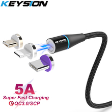 KEYSION-Cable magnético 5A para iPhone tipo C, cargador magnético de carga de datos, Cable Micro USB C para Huawei teléfono Xiaomi 2024 - compra barato