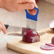 Cozinha nova aço inoxidável cortador de frutas vegetais cebola slicer titular ferramenta gadget cozinha faca do chef 2024 - compre barato