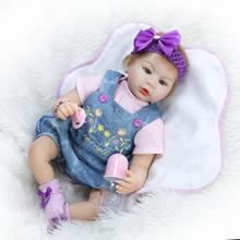 22inch Silicone reborn baby doll 55cm handmade lifelike baby girl doll soft vinyl reborn newborn dolls with clothes Bonecas 2024 - buy cheap