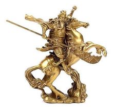 Chinese Ancient Hero Guan Gong Guan Yu ride on horse * bronze statue 2024 - buy cheap