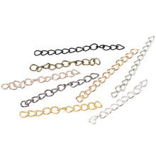 Cadena de extensión extendida para fabricación de joyas, 100 unids/paquete, 50x3mm, Color dorado y plateado, de Metal, para pulseras y collares 2024 - compra barato