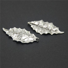 5pcs Zinc Alloy  Silver Color Big Leaf Charms Pendants Fits Bracelets Jewelry Making A2240 2024 - buy cheap