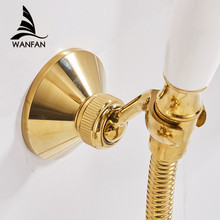 Shower Mounting Brackets Gold Brass Swivel Handheld Shower Holder Shower Head Seat Rack Bathroom Parts Bath Accessories 0517K 2024 - buy cheap