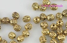 OMH al por mayor envío gratis 40 Uds oro tibetano cuentas separadoras de plata de joyería de cuentas de metal 6X6mm ZL520 2024 - compra barato