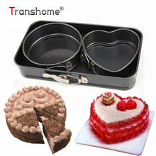 Transhome Cake Pan 3Pcs/Set Carbon Steel Non-Stick Baking Dish Molds For Baking Confeitaria Pan Baking Tray Bakeware Tools 2019 2024 - buy cheap