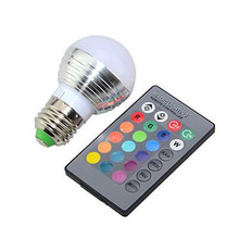 RGB Led Bulb 85-265V 5W E27/E26/E14 16 Color Change  Led Light +24 Key IR Remote Controller Free Shipping 2024 - buy cheap
