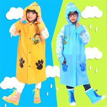 Capa de chuva infantil de eva com desenho de animal, casaco inflável com chapéu, poncho, cinto reflexivo, para uso ao ar livre, para meninos, meninas, capa de chuva à prova d'água 2024 - compre barato