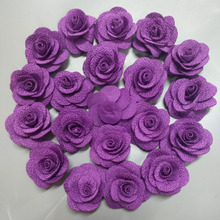 20Pieces/Bag Purple Rose Handmade 3.5CM Fabric Rose Cotton Cloth Flowers Hand DIY Wedding Bouquet Flower Material Accessories 2024 - buy cheap