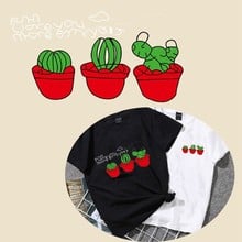 Cactus Patch For Clothing Washable Iron On Patches DIY T-shirt Sweater Potted Plant Heat transfer Kids Clothes Sticker Decor 2024 - buy cheap