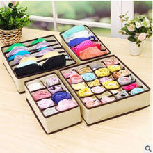 New Hot 2017 Europe Square Clothing Organizer 4pcs Underwear Bra Scarfs Socks Organizer Storage Box Color Foldable Divider 2024 - buy cheap