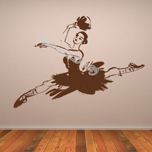 Ballerina Leaping Wall Sticker elegant Ballet Dancer Home Decor Dance Studio girls Bedroom Art Mural Adesivo de parede EB269 2024 - buy cheap