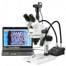 Gooseneck Stereo Microscope--AmScope Supplies 7X-45X LED Two Gooseneck Light Zoom Stereo Microscope + 3MP USB Digital Camera 2024 - buy cheap