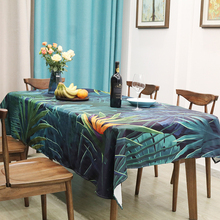 Mantel de estilo nórdico con hojas tropicales para mesa, cubierta decorativa de poliéster impreso con patrón de hojas verdes para el hogar 2024 - compra barato