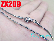 small necklace 14"-38" length 1.2mm box chain stainless steel necklace women male fashion jewelry chains 20pcs  ZX209 2024 - buy cheap