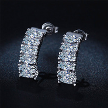 QCOOLJLY 1 Pair Design Special Silver Color Zircon Popular Jewellry Gift Stud Earring Bijoux Jewelry Brincos Pendientes Mujer 2024 - buy cheap