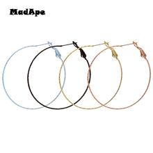 MadApe 1mm Diameter Stainless Steel Never Fade Large Round Hoop Earrings For Women & Girl Earrings Jewelry Punk Rock 2024 - buy cheap