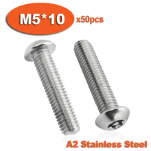 50pcs ISO7380 M5 x 10 A2 Stainless Steel Torx Button Head Tamper Proof Security Screw Screws 2024 - buy cheap