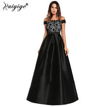 Ruiyige Women Evening Party Sexy Summer Black Lace Patchwork Maxi Dress Backless Zipper Hide Casual Elegant Long Prom Vestidos 2024 - buy cheap